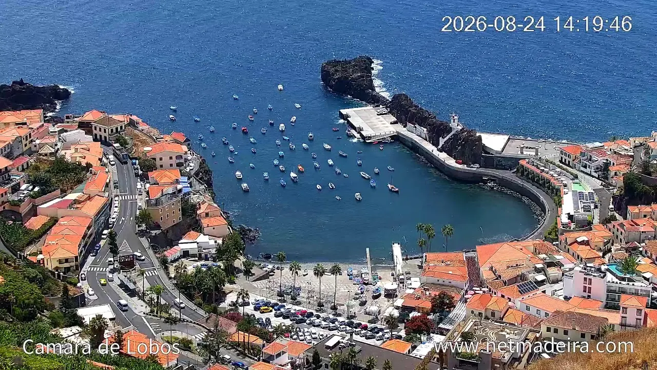 Still from the live camera at Câmara de Lobos, Madeira