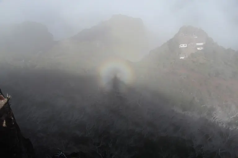 Mist at Pico Ruivo with a Brocken spectre in it